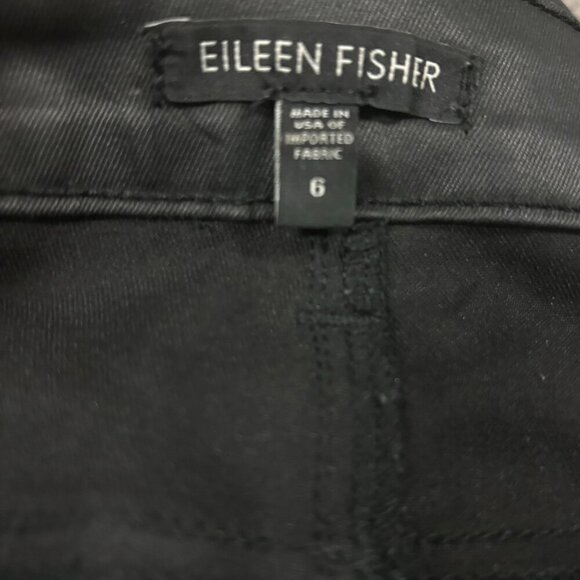 Eileen Fisher Womens Black Organic Cotton Coated Skinny Jeans Size 6 - Picture 6 of 7